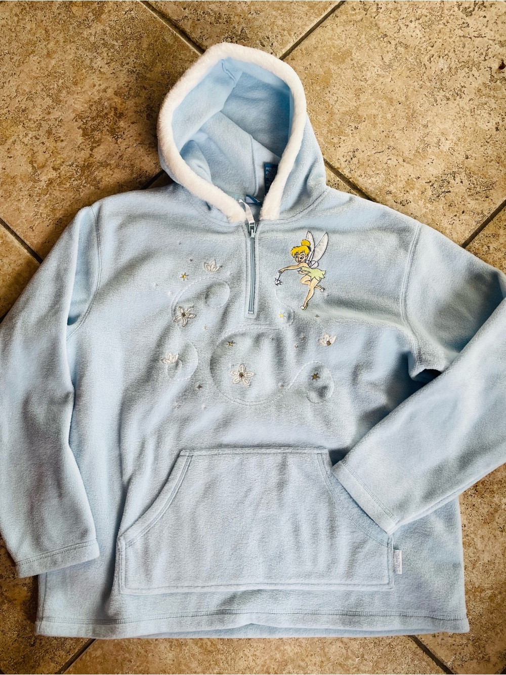 Disney Light Blue Fleece Hoodie with Logo Tag